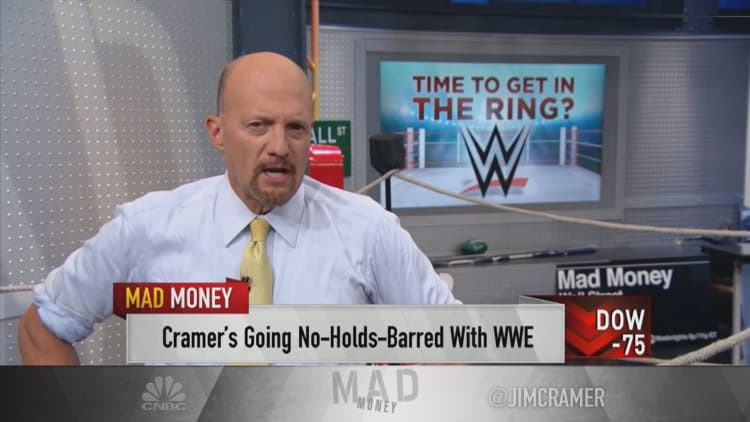 Cramer praises WWE's growth story, says investors can buy 'a small position' after monster run