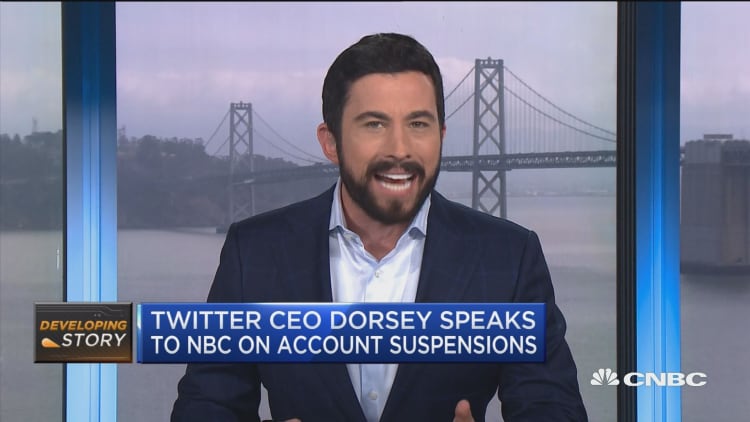 Twitter CEO Jack Dorsey speaks to NBC on Alex Jones suspension