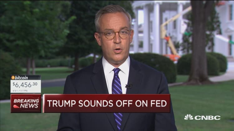 Trump complains about Federal Reserve raising rates