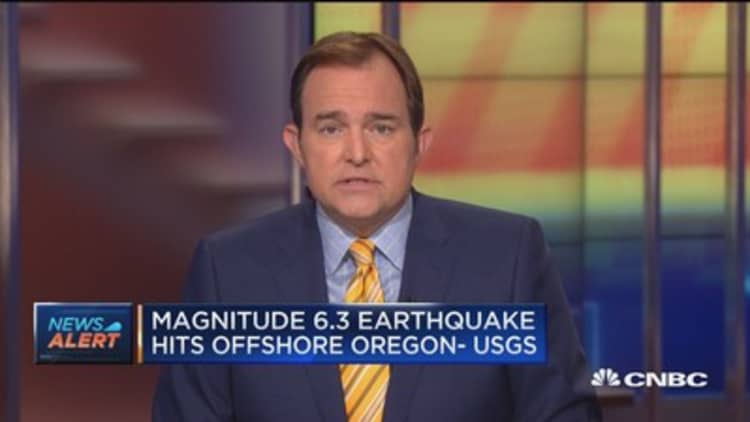 USGS: Magnitude 6.3 earthquake hits offshore Oregon