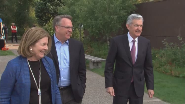 Fed Chair Jerome Powell makes first public appearance in Jackson Hole
