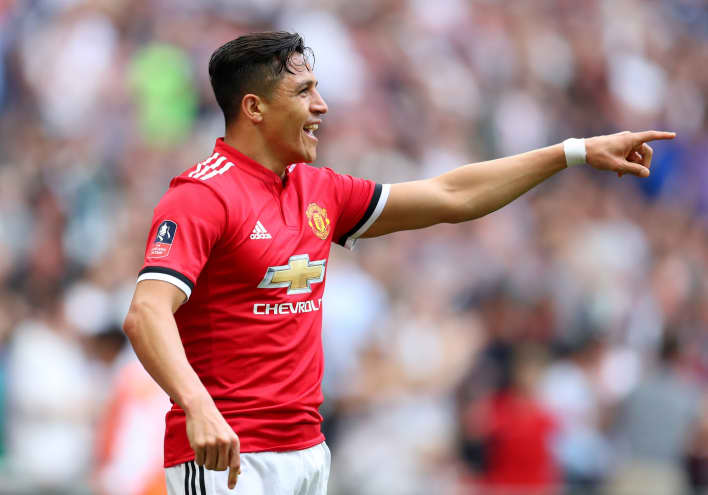 GS:Â  Alexis Sanchez of Manchester United celebrates