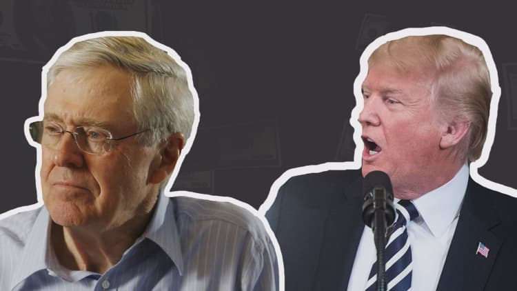 Here's why the Koch brothers are at odds with President Trump