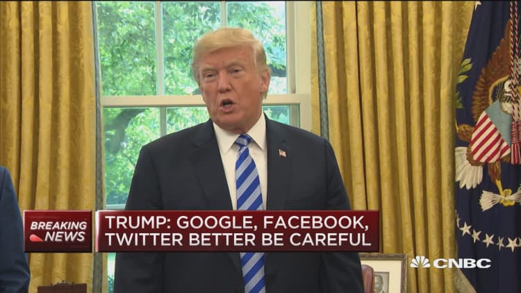 Trump: Google, Facebook, Twitter treading on very troubled territory