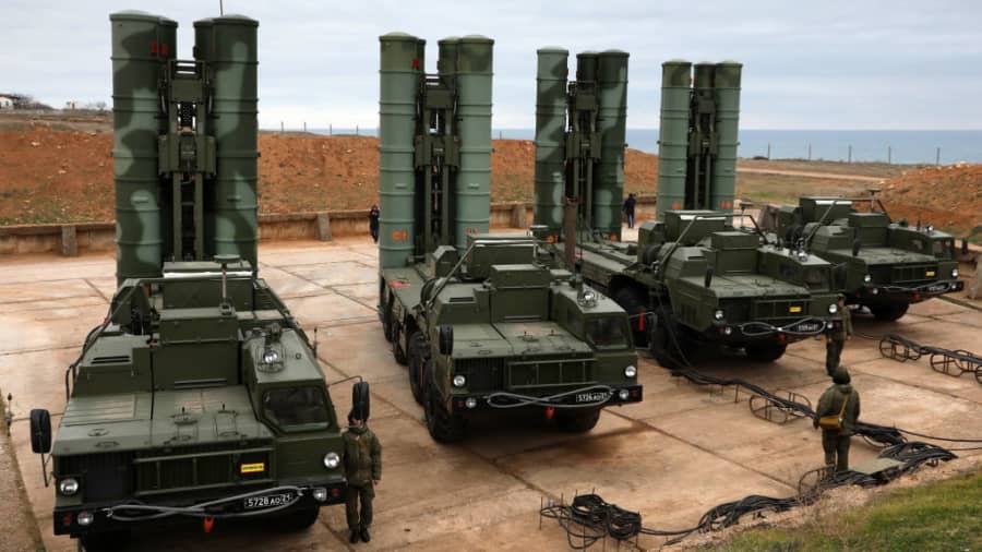 A Russian S-400 surface-to-air missile system.