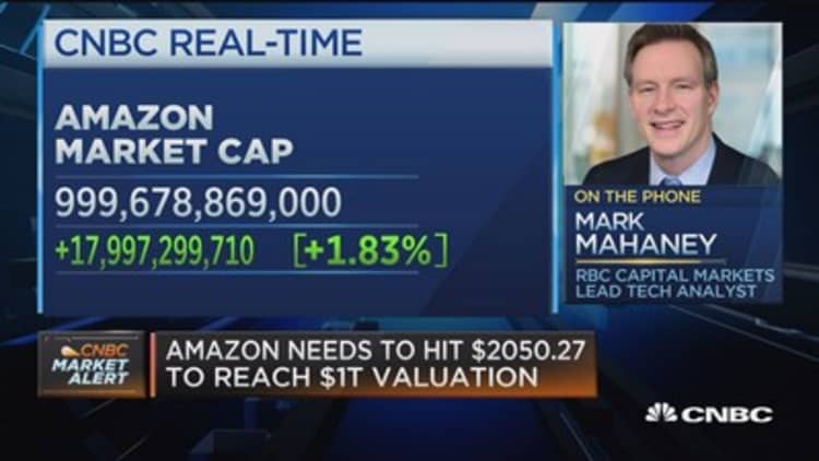 Amazon hits $1 trillion valuation, second after Apple