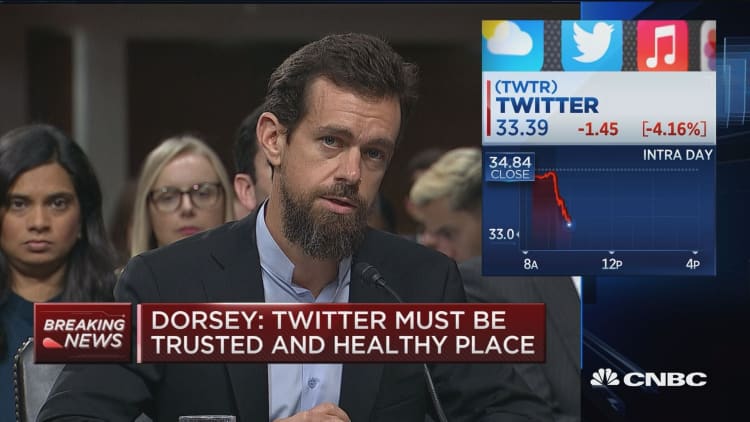 Twitter's Dorsey: Each party's tweets essentially viewed equally