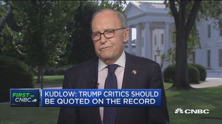 NEC's Kudlow rips anonymous person who penned NYT op-ed