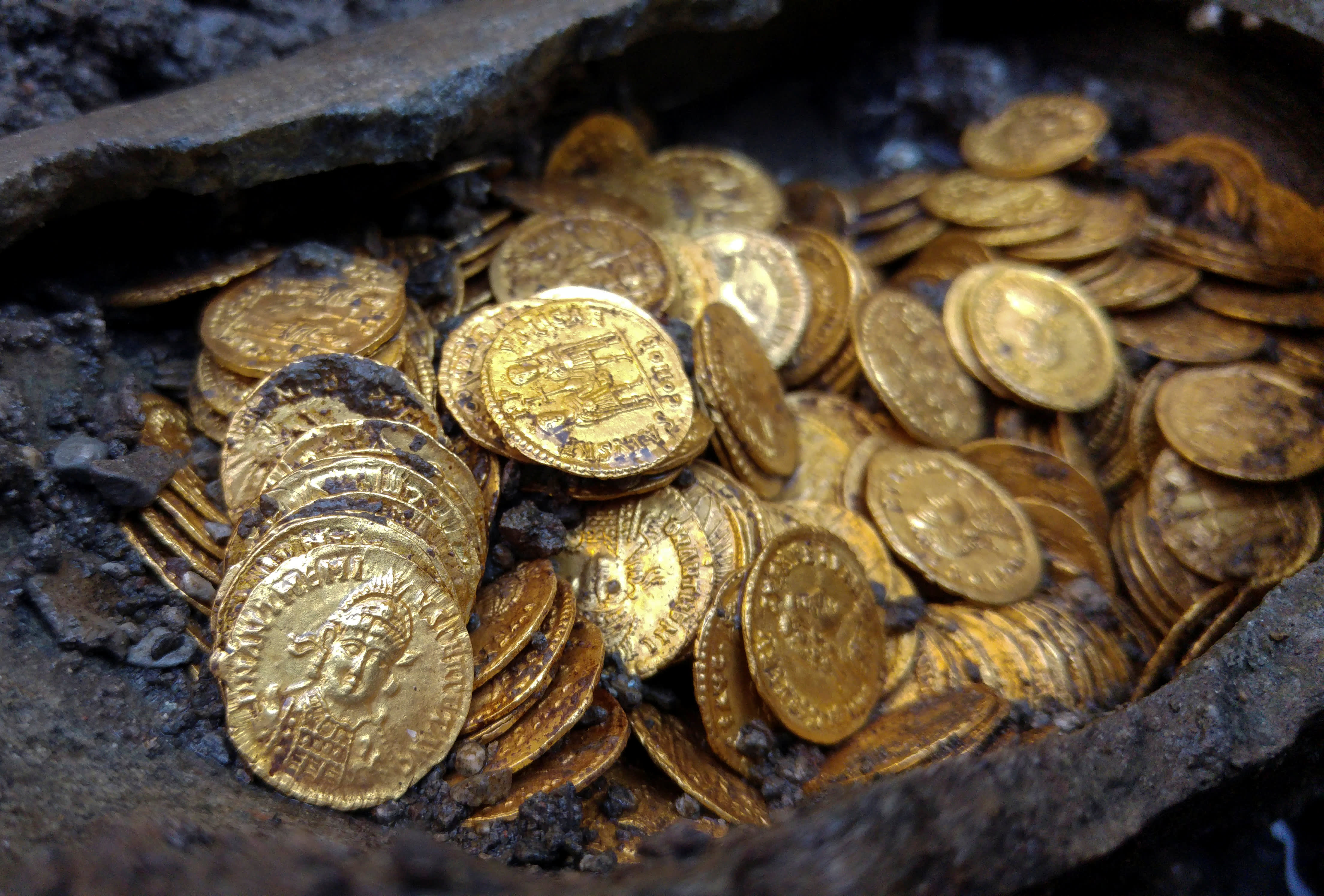 Hundreds of rare gold coins discovered beneath Italian theater