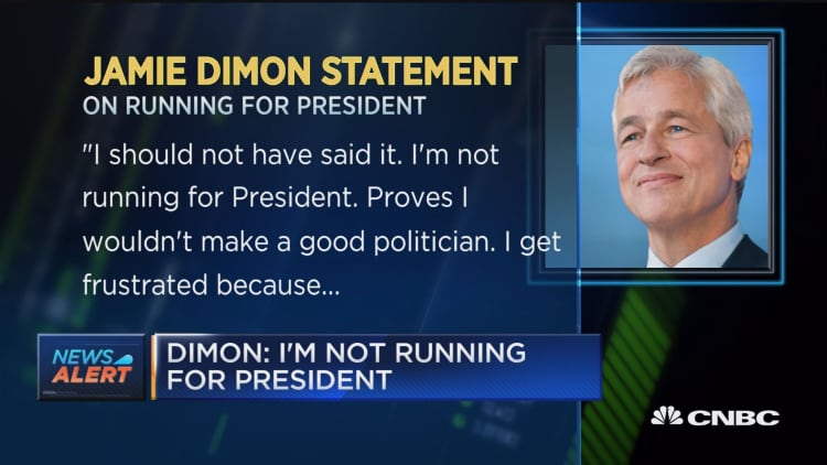 JP Morgan's Dimon: I'm not running for president