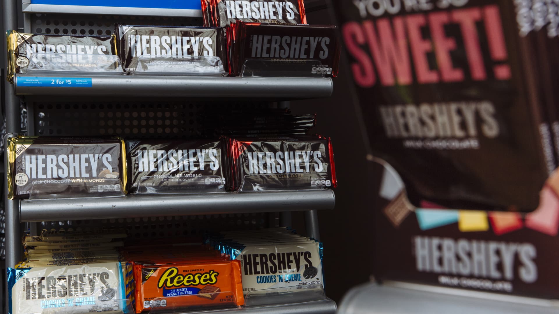 UBS upgrades Hershey, says the candy giant is poised to outperform in the near and long term