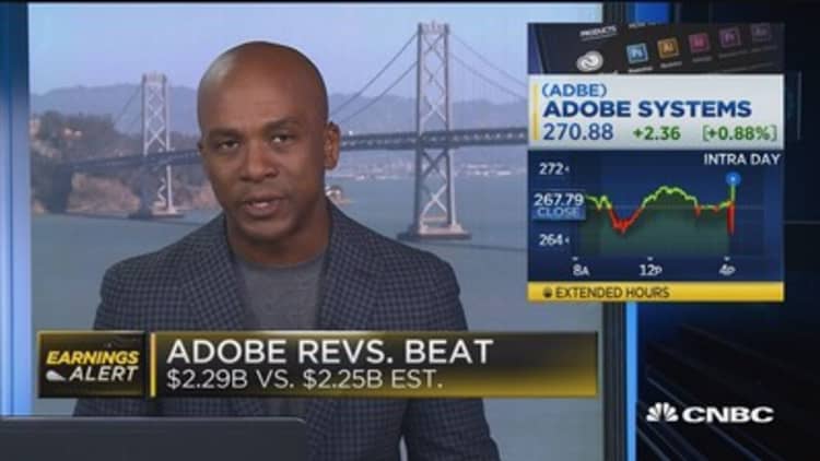 Adobe rises after earnings beat, good guidance