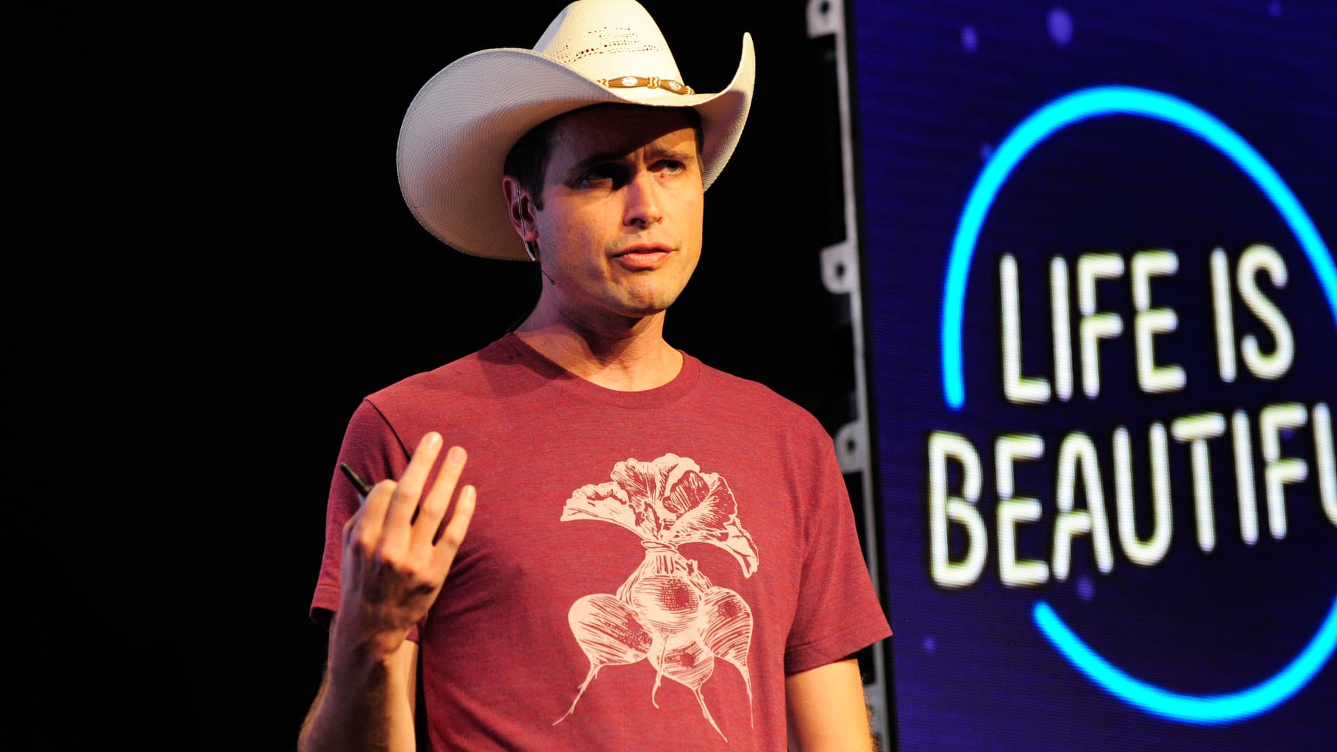 Entreprenuer Kimbal Musk speaks onstage during day 2 of the 2015 Life is Beautiful festival on September 26, 2015 in Las Vegas, Nevada. 
