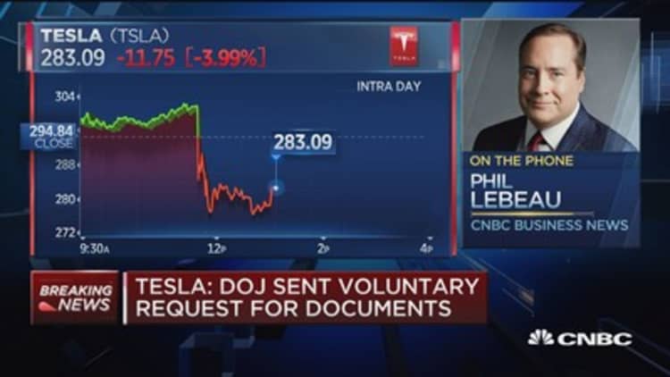 Tesla said DOJ 'matter' should be resolved quickly