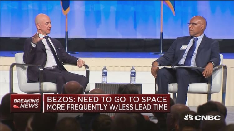 Important for every government institution to use commercial solutions when they can, Bezos said