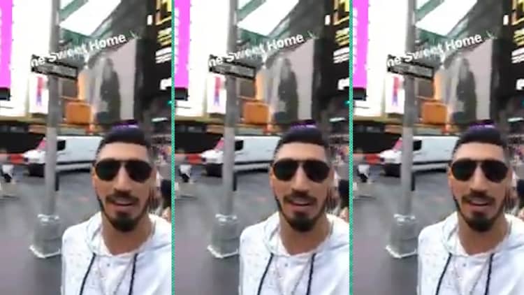 Enes Kanter of NBA’s NY Knicks explains why he likes the subway, Times Square and people-watching
