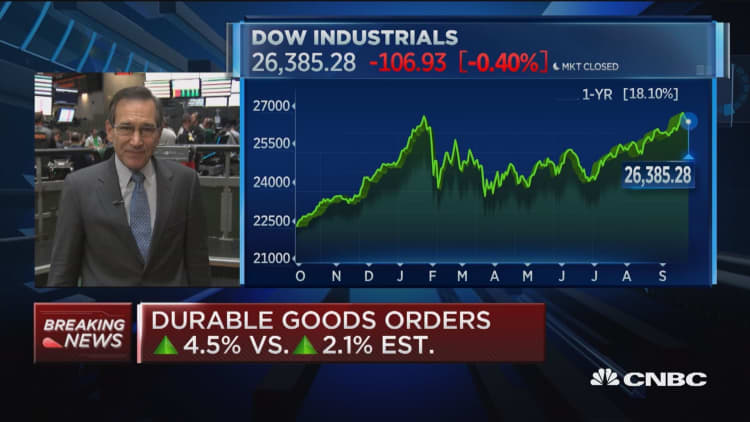 August durable goods orders up 4.5 percent