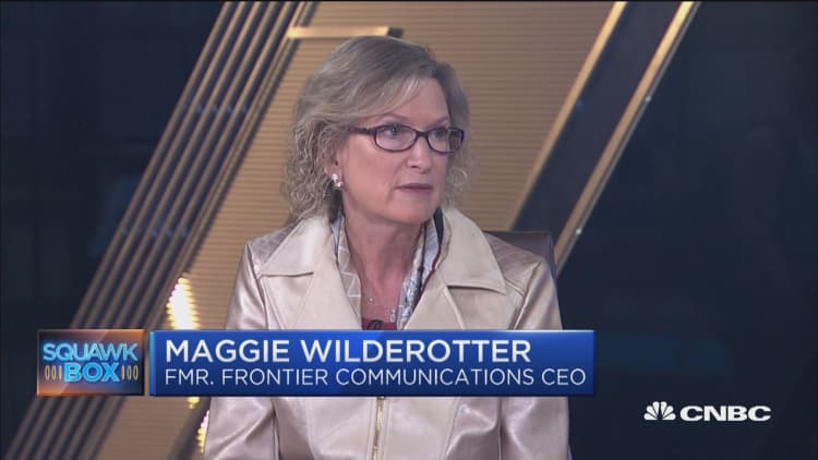 Women wind up in leadership roles in Fortune 500 companies because the company is in trouble, says Maggie Wilderotter
