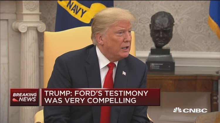 Trump: Ford's testimony was very compelling