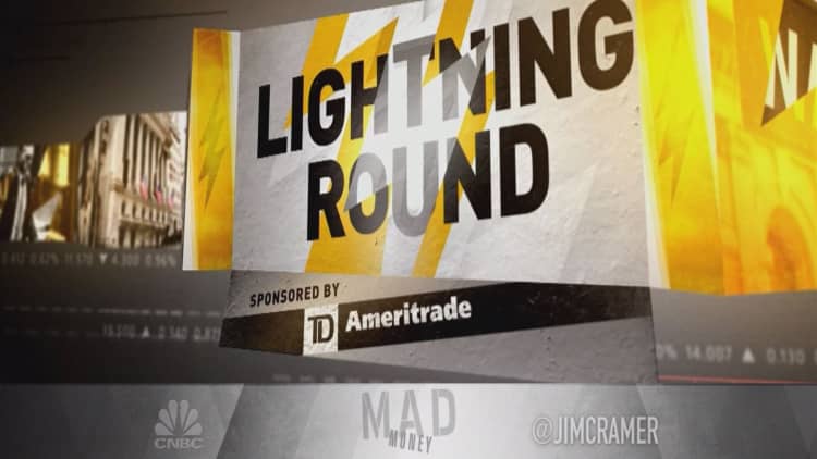 Cramer's lightning round: Under Armour has bottomed; it's a buy