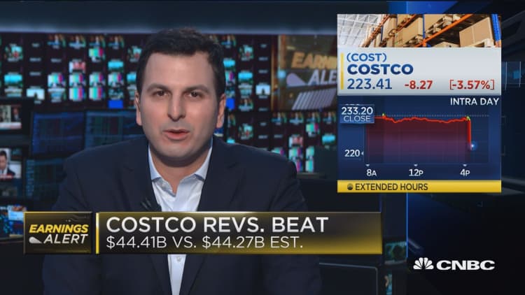 Costco shares fall on fourth quarter earnings