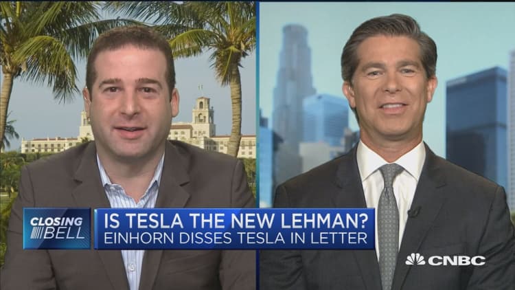 Greenlight's David Einhorn compares Tesla to Lehman Brothers