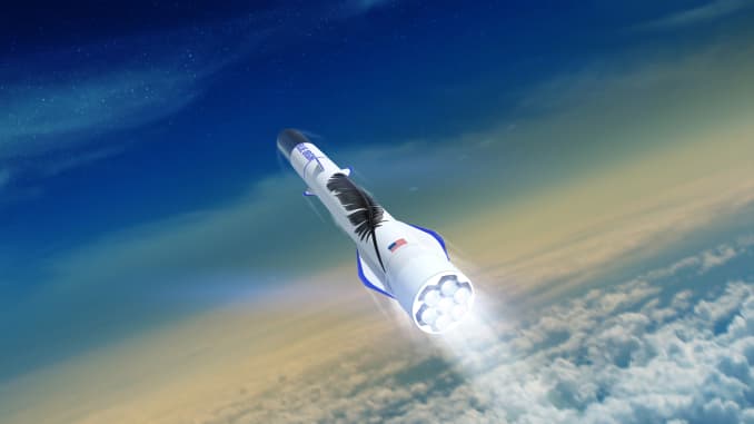 Artist rendering of Blue Origin's New Glenn rocket.