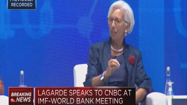 Lagarde speaks to CNBC at IMF-World Bank meeting
