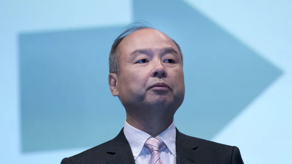 Masayoshi Son speaks during a joint announcement with Toyota Motor to make new venture to develop mobility services in Tokyo in October 2018.