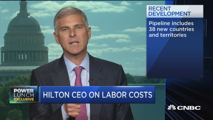 Hilton CEO says US market from development point of view is slowing down
