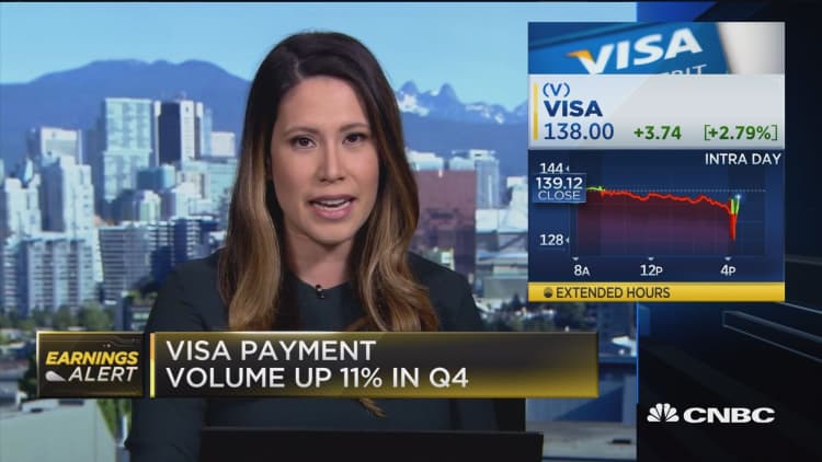 Visa earnings mostly in line with Wall Street's expectations