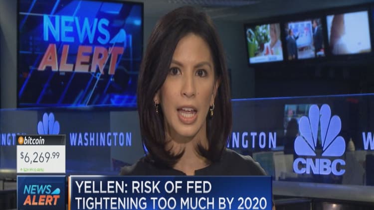 Yellen: There's a risk the Fed could tighten too much by 2020