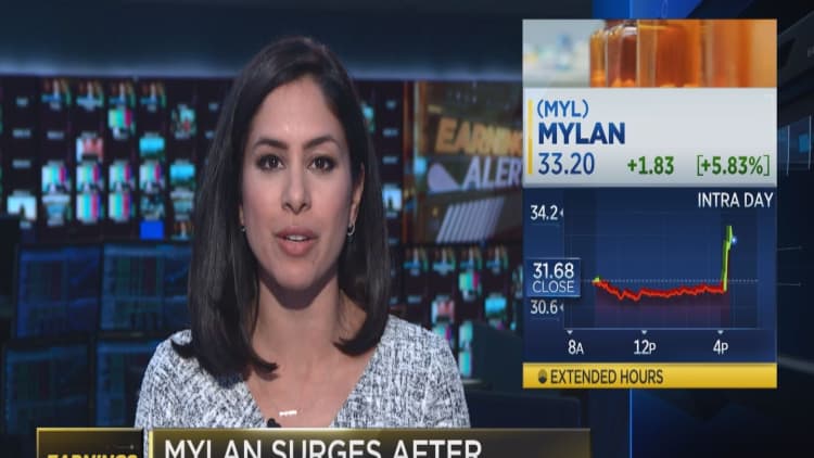 Mylan stock up after positive earnings report