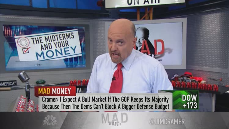 Jim Cramer predicts what the midterm election's outcome could mean for the stock market