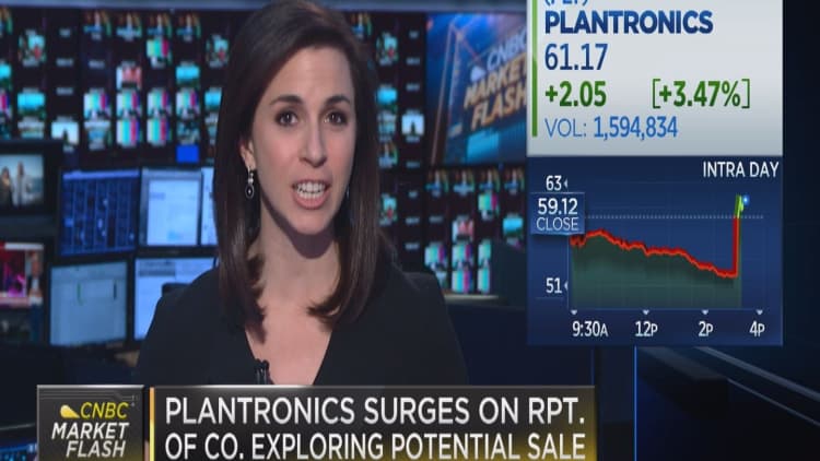 Plantronics surges on report of company exploring sale