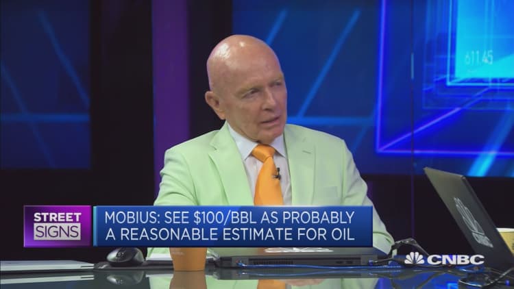 Mark Mobius says oil will hit $100 per barrel in the long term