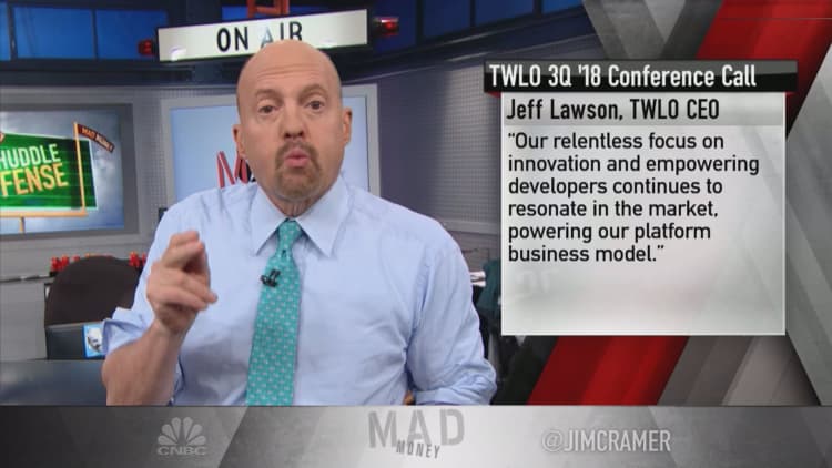 Cramer talks Twilio earnings and how the company's CEO taught him to code