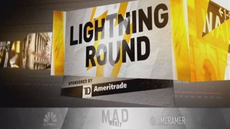 Cramer's lightning round: Don't buy shares of Target until after it reports