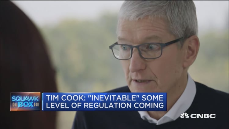 Apple CEO Tim Cook says tech regulation seems 'inevitable' 