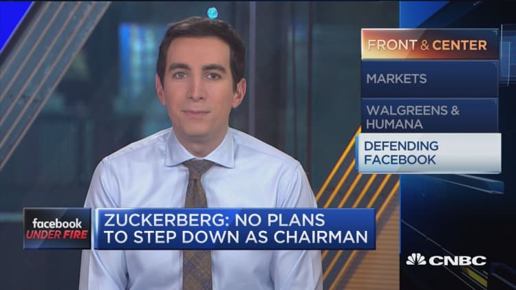 Zuckerberg: No plans to step down as chairman