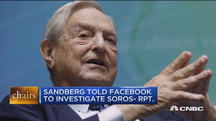 Sandberg told Facebook to investigate George Soros: NYTimes