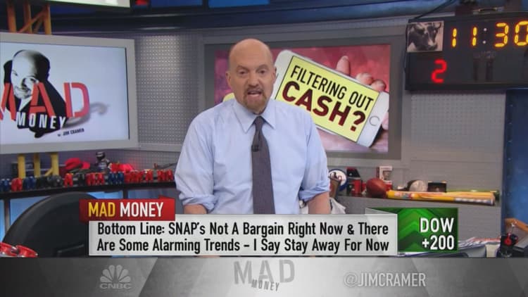 Snap still isn't a bargain, even at $6, says Cramer