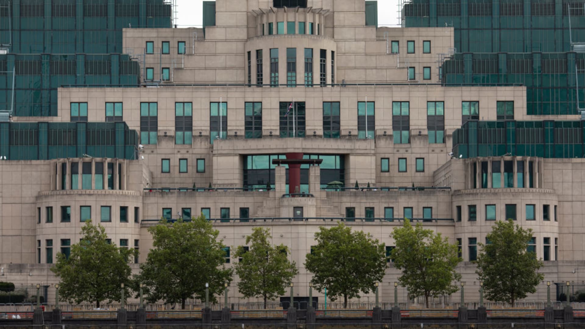 A view of the MI6 headquarters in London, England. 