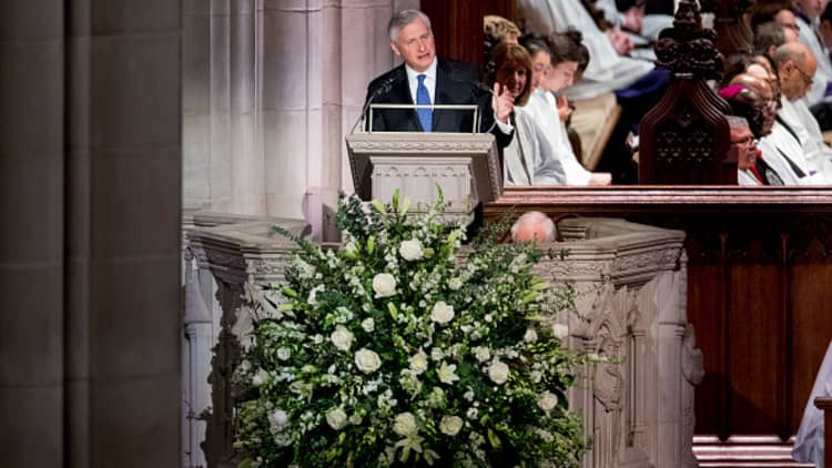 Bush's biographer delivers eulogy at former president's funeral