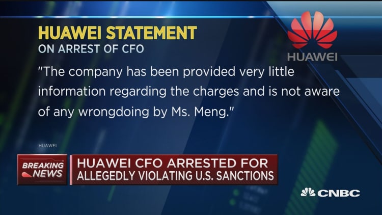 Huawei CFO arrested for allegedly violating US sanctions