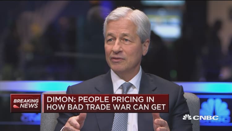 JPMorgan CEO Jamie Dimon blames trade war for market turmoil