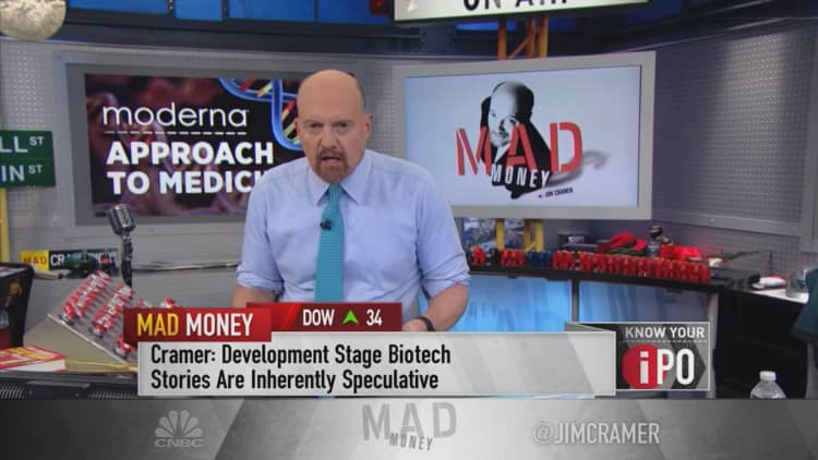 Cramer: Don't judge biotech Moderna on stock's post-IPO drop