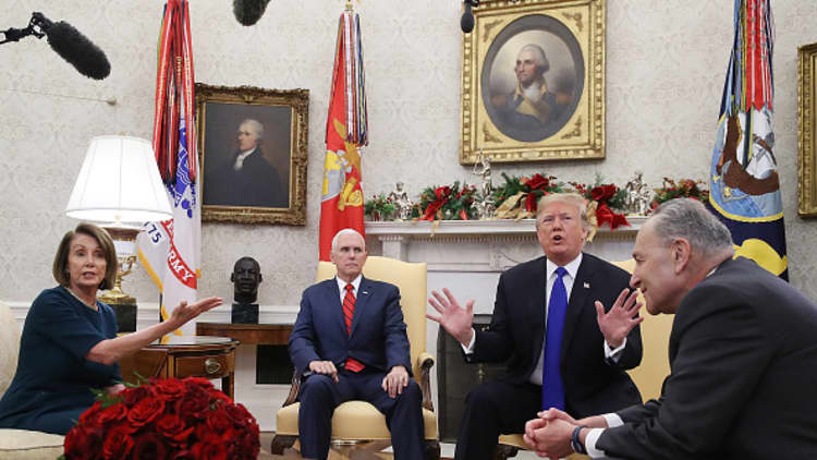 Trump debates with Nancy Pelosi and Chuck Schumer over a border wall