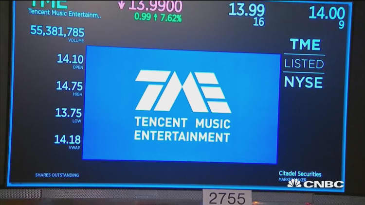 Tencent Music debuts IPO on NYSE