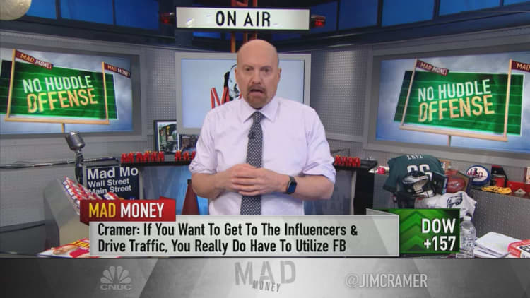 'Facebook's stock is bottoming here' as Instagram keeps drawing ad dollars: Jim Cramer